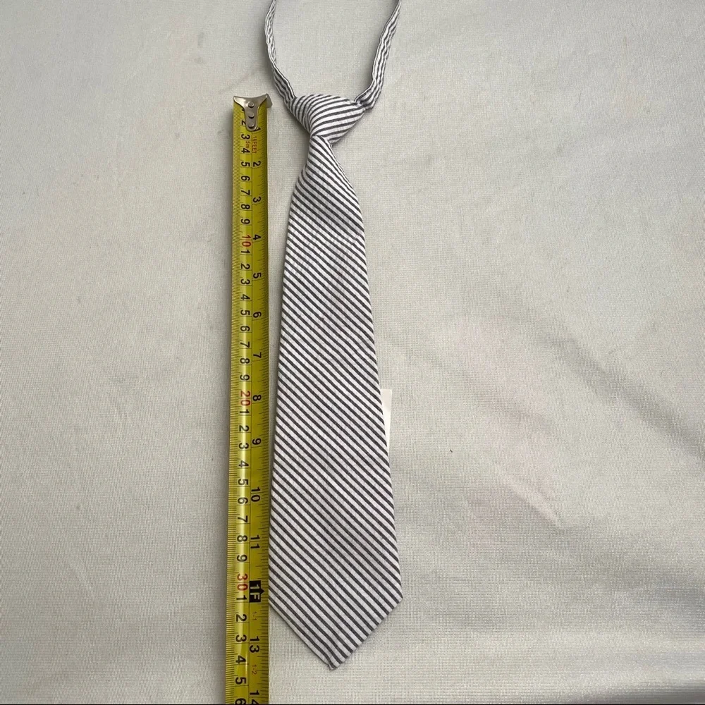 Gymboree gray and white diagonal striped tie NWT
